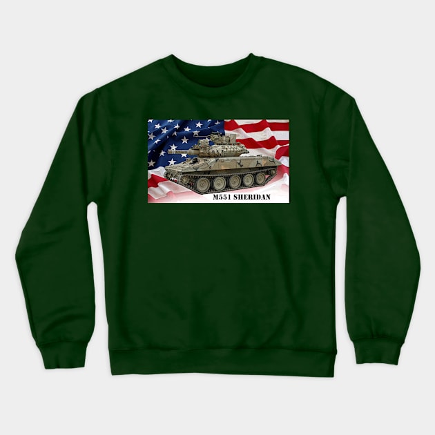 M551 Sheridan tank Crewneck Sweatshirt by Toadman's Tank Pictures Shop